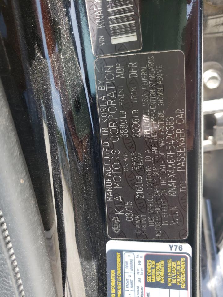Photo 10 from auction – 2015 KIA FORTE LX with VIN KNAFX4A67F5420363