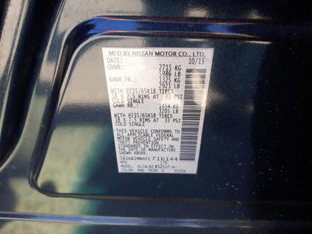 Photo 10 from auction – 2015 NISSAN PATHFINDER with VIN 5N1AR2MNXFC716144
