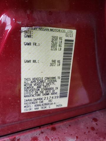 Photo 10 from auction – 2013 NISSAN ALTIMA 2.5 with VIN 1N4AL3AP4DC217439