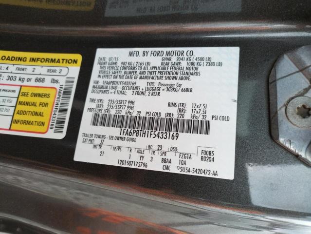 Photo 10 from auction – 2015 FORD MUSTANG with VIN 1FA6P8TH1F5433169