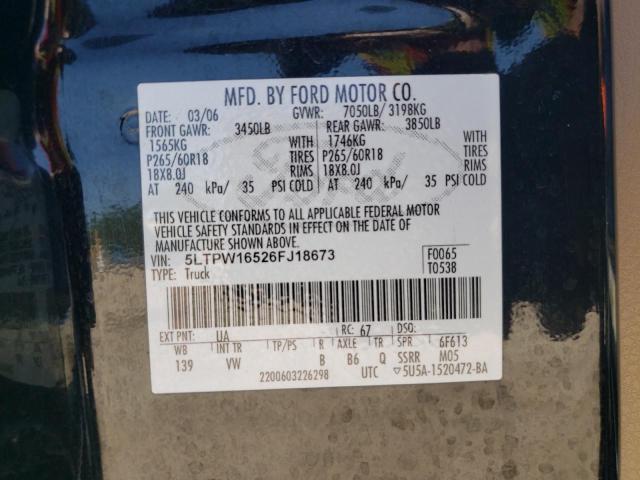 Photo 10 from auction – 2006 LINCOLN MARK LT with VIN 5LTPW16526FJ18673