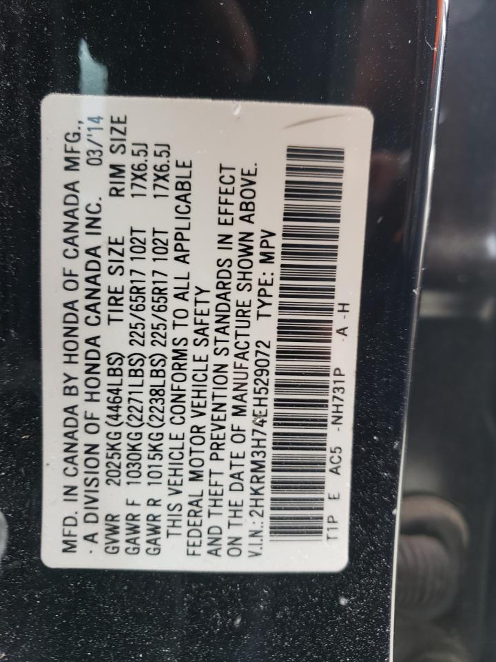 Photo 10 from auction – 2014 HONDA CR-V EXL with VIN 2HKRM3H74EH529072