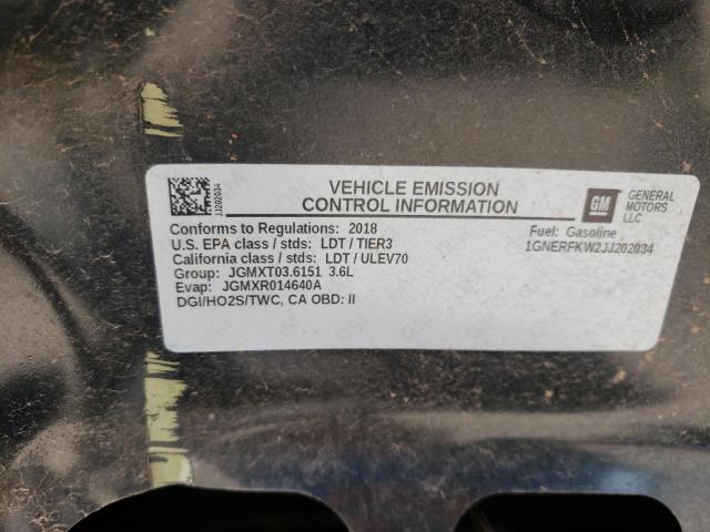 Photo 10 from auction – 2018 CHEVROLET TRAVERSE L with VIN 1GNERFKW2JJ202034