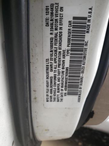 Photo 10 from auction – 2002 SUBARU LEGACY OUT with VIN 4S3BH665327635585