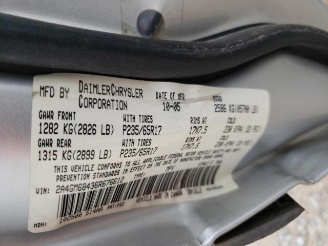 Фото 10 с аукциона – 2006 CHRYSLER PACIFICA T с VIN 2A4GM68436R676612