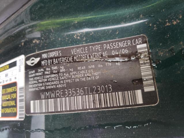 Photo 10 from auction – 2006 MINI COOPER S with VIN WMWRE33536TL23013