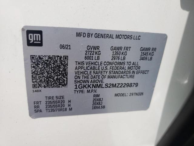 Photo 10 from auction – 2021 GMC ACADIA SLT with VIN 1GKKNMLS2MZ229879