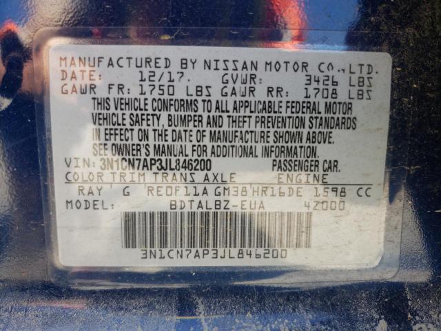 Photo 10 from auction – 2018 NISSAN VERSA S with VIN 3N1CN7AP3JL846200