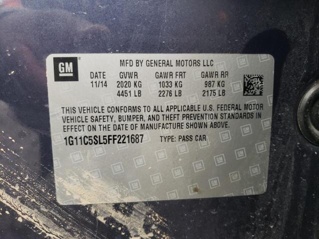 Photo 10 from auction – 2015 CHEVROLET MALIBU 1LT with VIN 1G11C5SL5FF221687