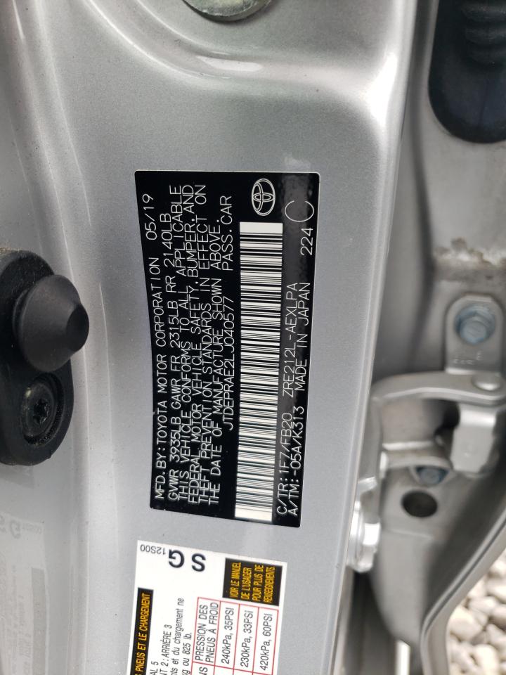 Photo 10 from auction – 2020 TOYOTA COROLLA LE with VIN JTDEPRAE2LJ040577