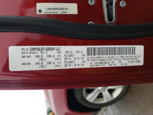 Photo 10 from auction – 2012 JEEP COMPASS SP with VIN 1C4NJDBB8CD662107
