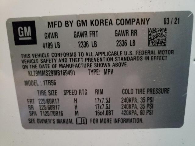 Photo 10 from auction – 2021 CHEVROLET TRAILBLAZE with VIN KL79MMS29MB169491