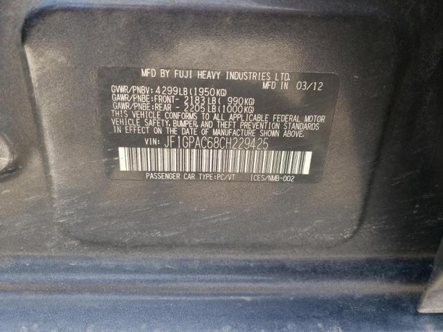 Photo 10 from auction – 2012 SUBARU IMPREZA PR with VIN JF1GPAC68CH229425