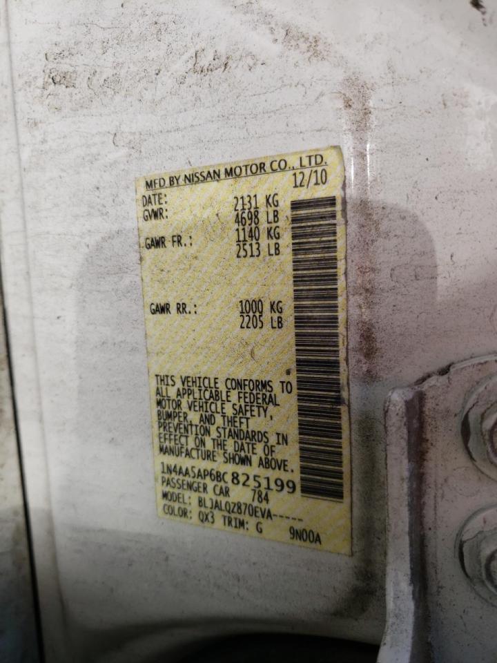 Photo 19 from auction – 2011 NISSAN MAXIMA S with VIN 1N4AA5AP6BC825199