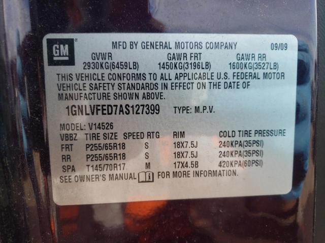 Photo 10 from auction – 2010 CHEVROLET TRAVERSE L with VIN 1GNLVFED7AS127399