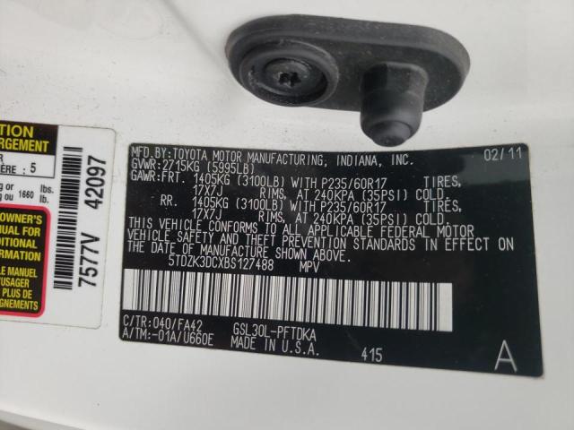 Photo 10 from auction – 2011 TOYOTA SIENNA with VIN 5TDZK3DCXBS127488