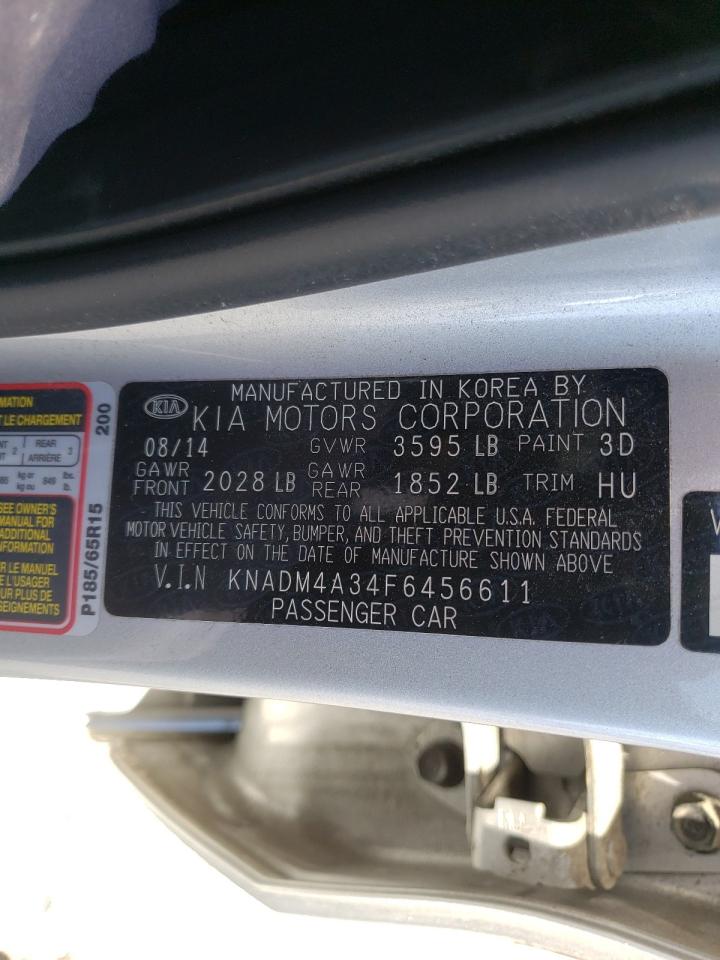 Photo 10 from auction – 2015 KIA RIO LX with VIN KNADM4A34F6456611