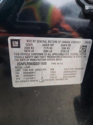 Photo 10 from auction – 2016 CHEVROLET EQUINOX LT with VIN 2GNFLFEK9G6311806