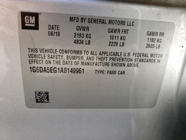Photo 10 from auction – 2010 CADILLAC CTS with VIN 1G6DA5EG1A0149961