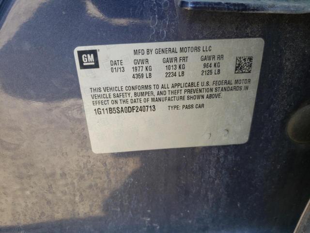 Photo 10 from auction – 2013 CHEVROLET MALIBU LS with VIN 1G11B5SA0DF240713