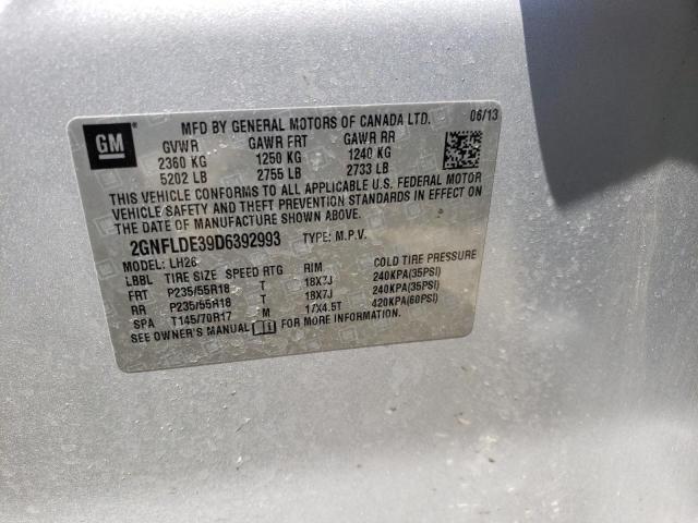 Photo 10 from auction – 2013 CHEVROLET EQUINOX LT with VIN 2GNFLDE39D6392993