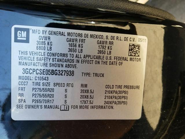 Photo 10 from auction – 2011 CHEVROLET SILVERADO with VIN 3GCPCSE05BG327938