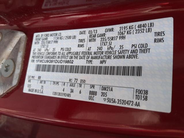 Photo 10 from auction – 2013 FORD ESCAPE SE with VIN 1FMCU9G91DUD19802