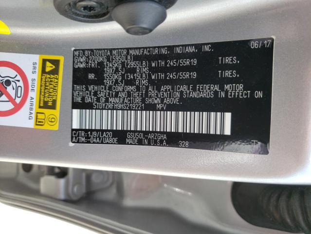 صورة رقم 10 من المزاد - 2017 TOYOTA HIGHLANDER مع VIN 5TDYZRFH9HS219221