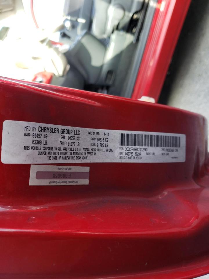 Photo 10 from auction – 2012 FIAT 500 POP with VIN 3C3CFFAR2CT112743