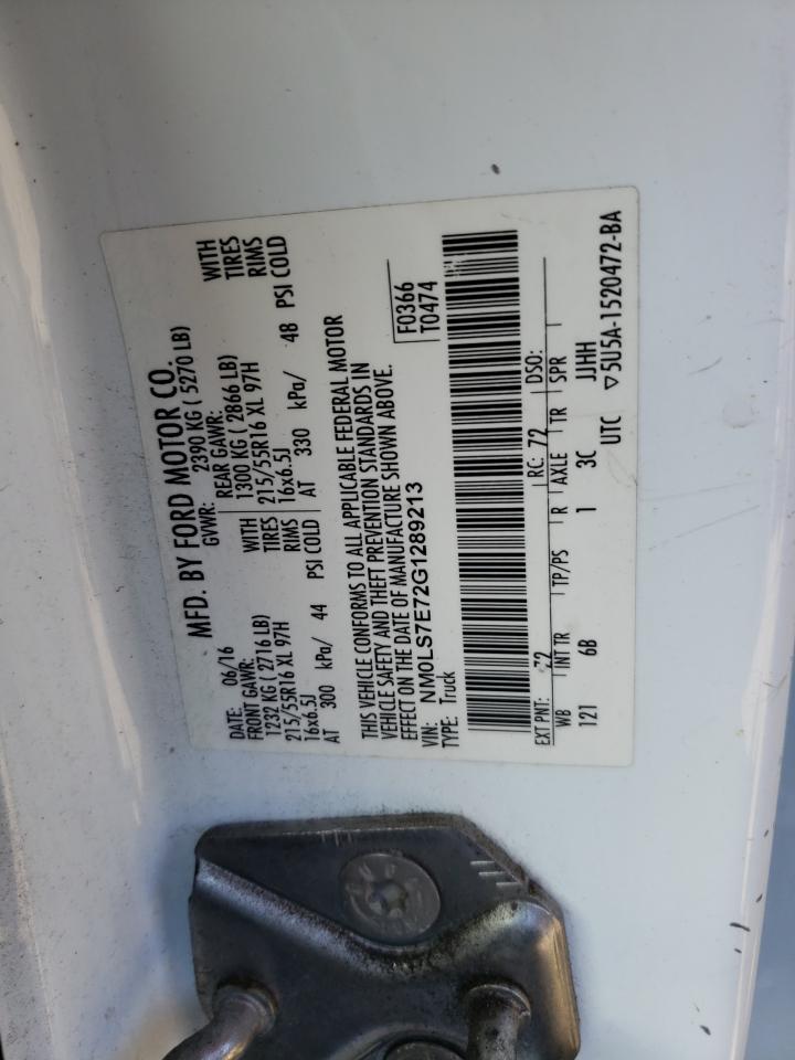 Zdjęcie 10 z aukcji – 2016 FORD TRANSIT CO z VIN NM0LS7E72G1289213
