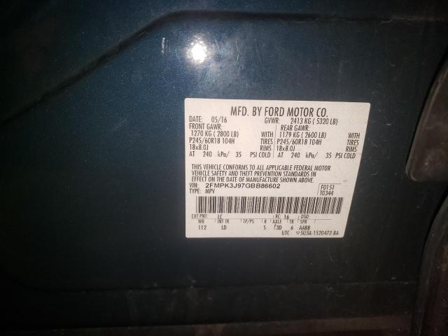 Photo 10 from auction – 2016 FORD EDGE SEL with VIN 2FMPK3J97GBB86602
