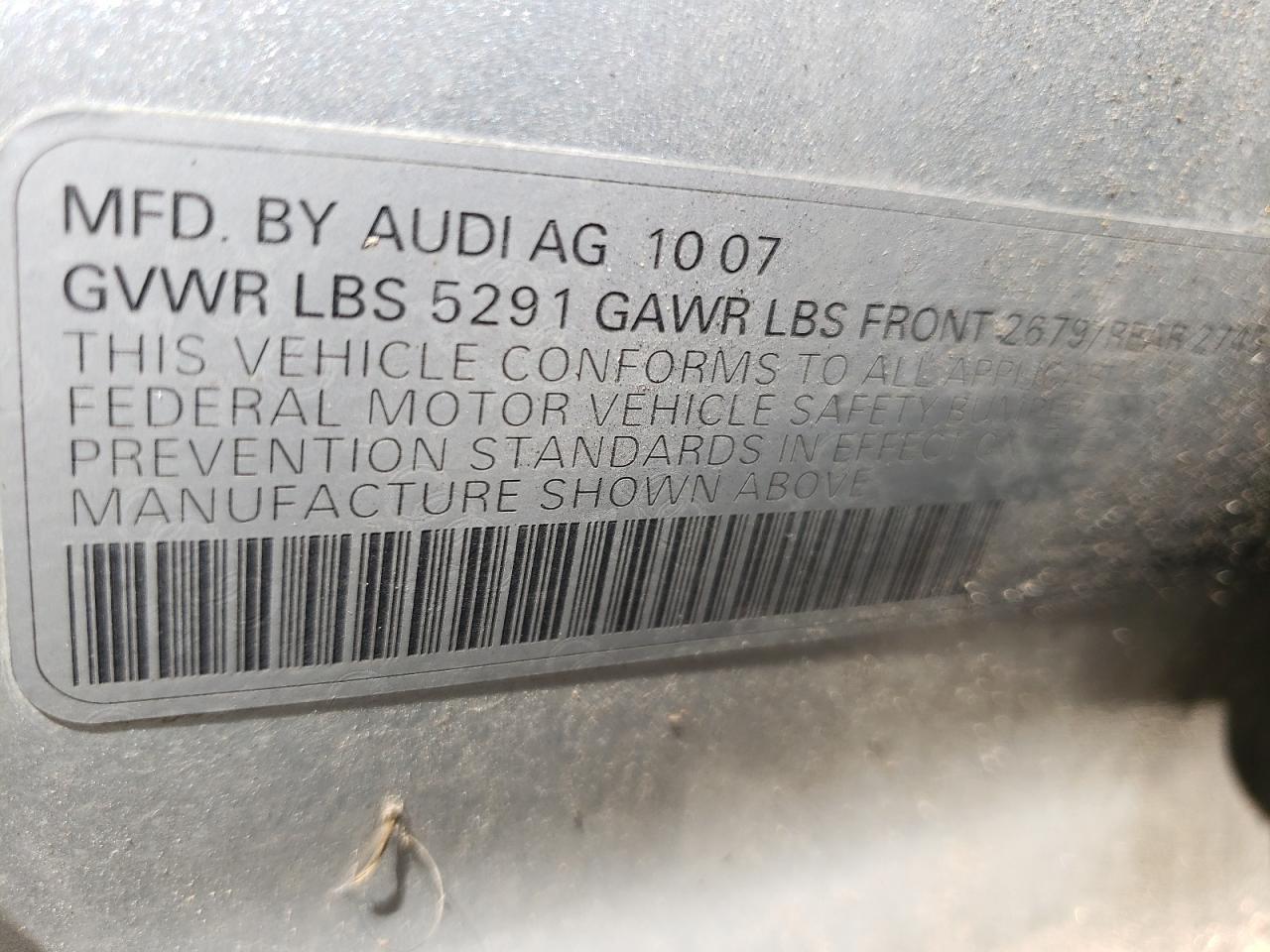 Photo 10 from auction – 2008 AUDI A6 3.2 QUA with VIN WAUDH74F28N065848