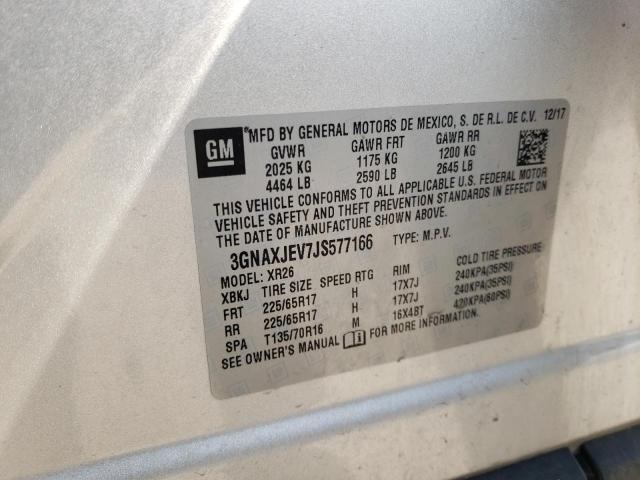 Photo 10 from auction – 2018 CHEVROLET EQUINOX LT with VIN 3GNAXJEV7JS577166