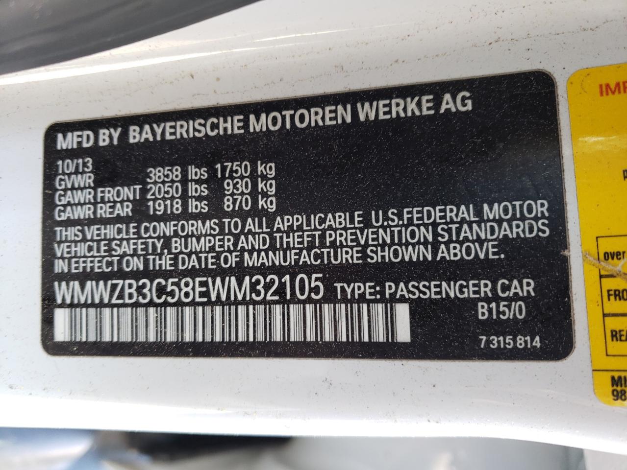Photo 10 from auction – 2014 MINI COOPER COU with VIN WMWZB3C58EWM32105
