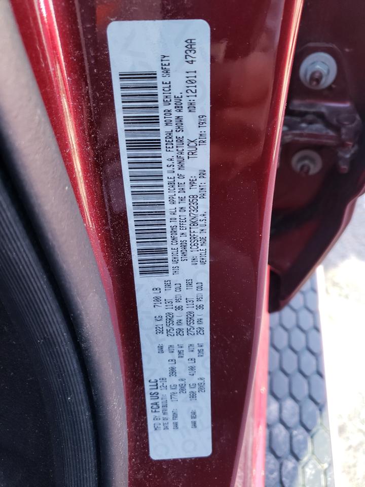 Photo 20 from auction – 2019 RAM 1500 BIG H with VIN 1C6SRFFT8KN732358