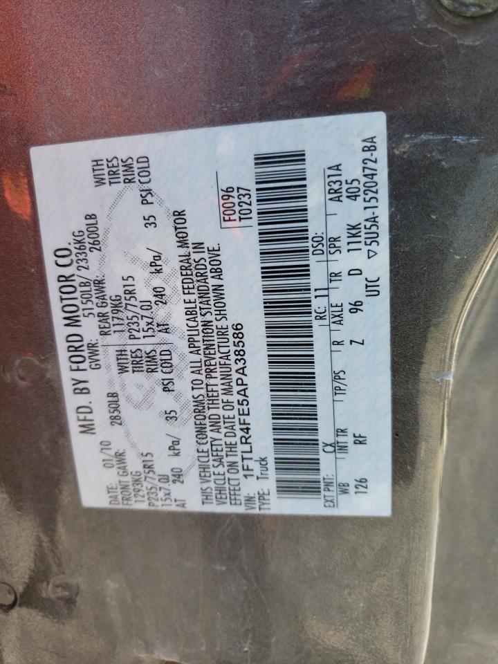 Photo 10 from auction – 2010 FORD RANGER SUP with VIN 1FTLR4FE5APA38586