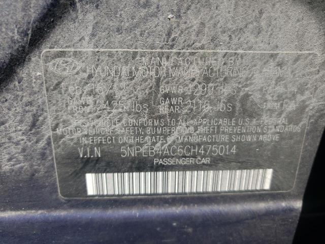 Photo 10 from auction – 2012 HYUNDAI SONATA GLS with VIN 5NPEB4AC6CH475014
