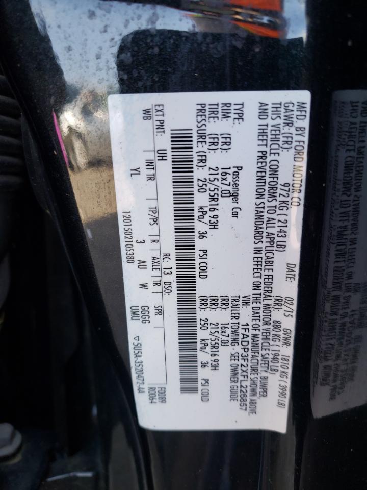 Photo 10 from auction – 2015 FORD FOCUS SE with VIN 1FADP3F2XFL226857