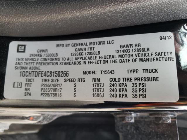 Photo 10 from auction – 2012 CHEVROLET COLORADO L with VIN 1GCHTDFE4C8150266