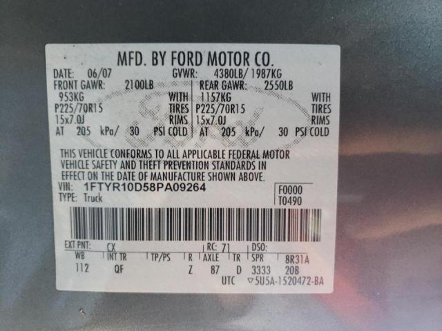 Photo 10 from auction – 2008 FORD RANGER with VIN 1FTYR10D58PA09264