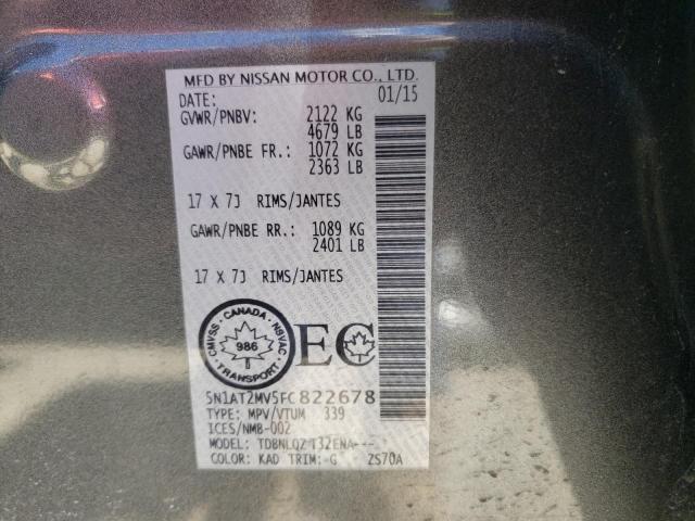Photo 10 from auction – 2015 NISSAN ROGUE S with VIN 5N1AT2MV5FC822678