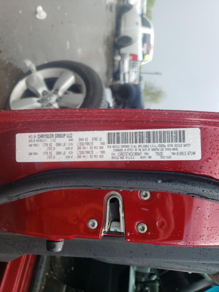 Photo 10 from auction – 2012 DODGE RAM 1500 S with VIN 1C6RD7GT4CS195847