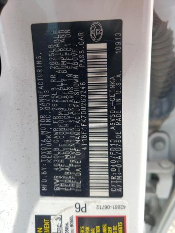 Photo 10 from auction – 2013 TOYOTA CAMRY L with VIN 4T1BF1FK7DU263246