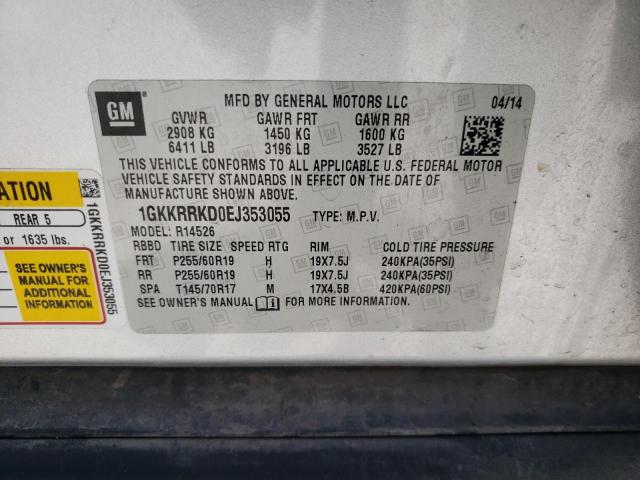 Photo 10 from auction – 2014 GMC ACADIA SLT with VIN 1GKKRRKD0EJ353055