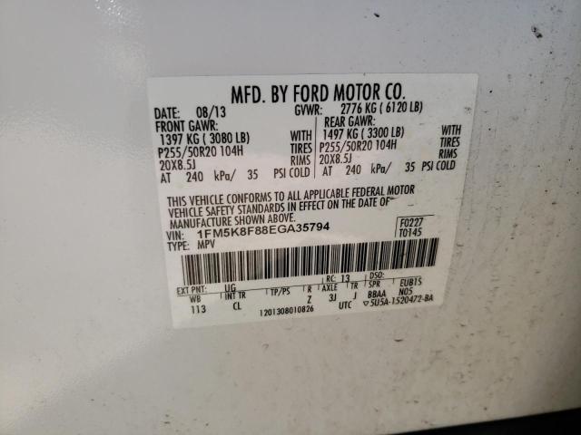 Photo 10 from auction – 2014 FORD EXPLORER L with VIN 1FM5K8F88EGA35794