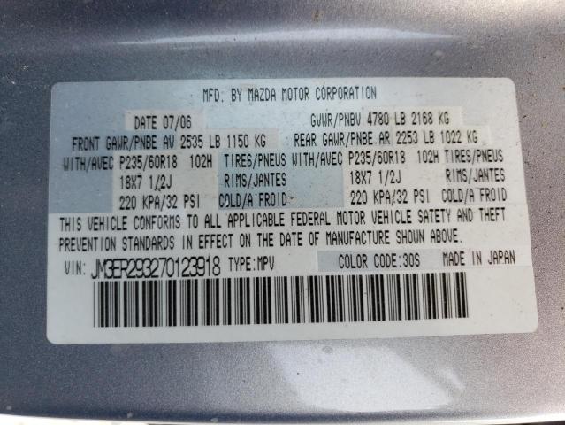 Photo 10 from auction – 2007 MAZDA CX-7 with VIN JM3ER293270123918