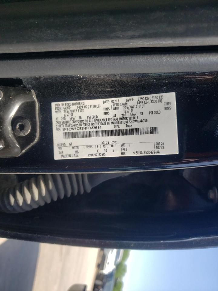 Photo 10 from auction – 2017 FORD F150 SUPER with VIN 1FTEW1C82HFB42614