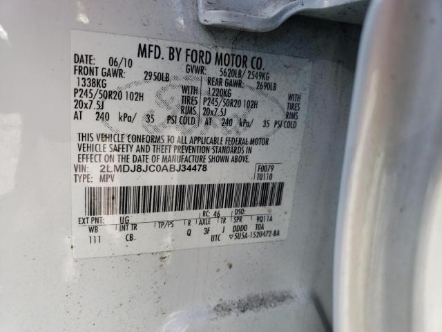 Photo 10 from auction – 2010 LINCOLN MKX with VIN 2LMDJ8JC0ABJ34478