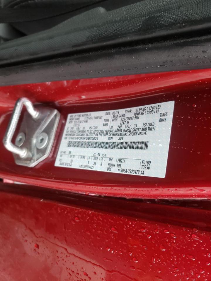 Photo 10 from auction – 2015 FORD ESCAPE SE with VIN 1FMCU9GX6FUB70031