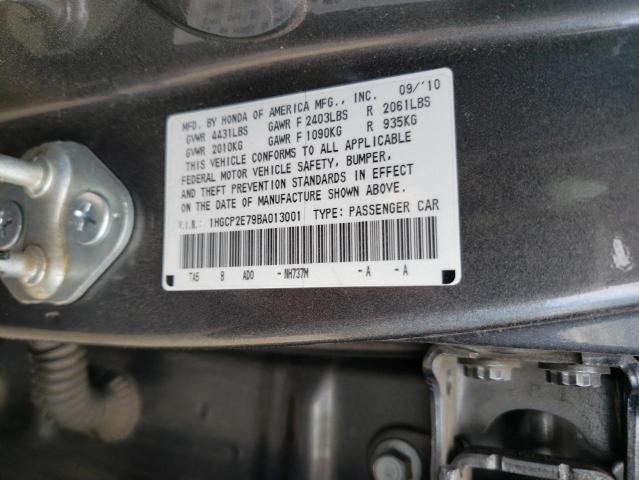 HONDA ACCORD EX 2011 with VIN 1HGCP2E79BA013001 - Photo from auction